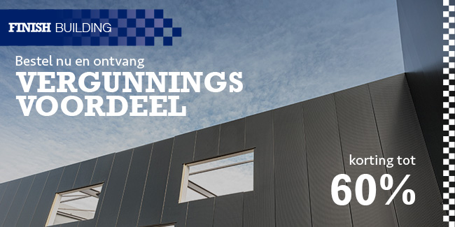 Finish Building Vergunningsactie 2026 - tot 60%